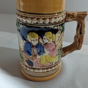 VTG German Style Beer Stein ceramic mug Japan Happy Couple Mug